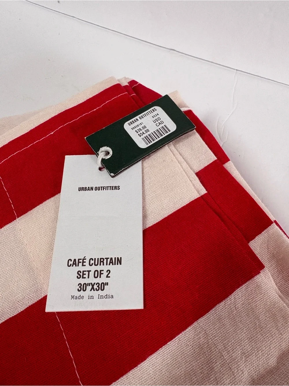 NWT Urban Outfitters Striped Patterned Café Curtain Set